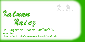 kalman maicz business card